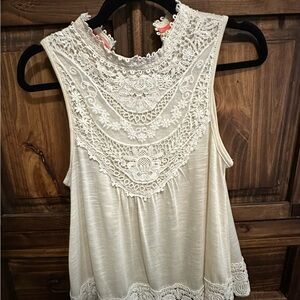 Elegant Cream Lace Women's Top